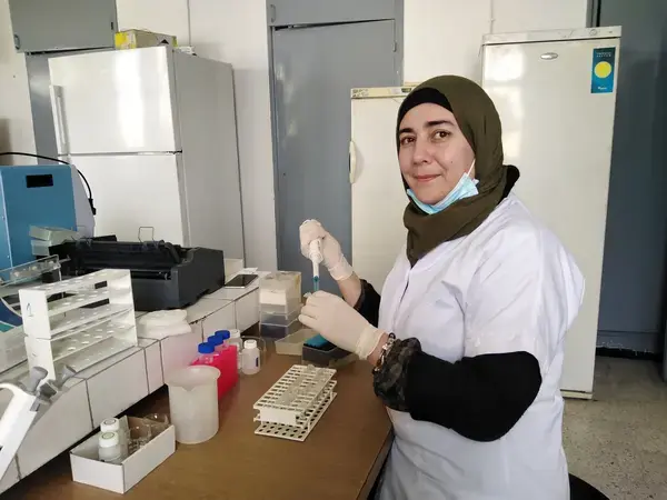 Mrs. Khbou in the lab