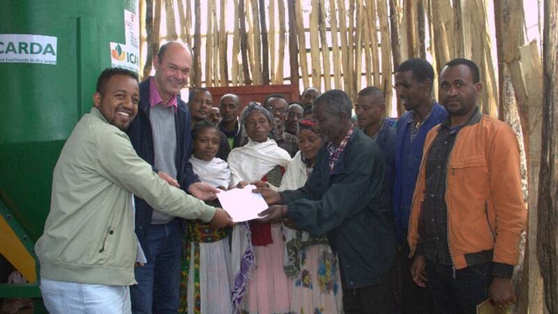 Dr. Udo Rudiger, ICARDA and Dr. Muluken Zeleke, ILRI-ICARDA with Ethiopian Trainees