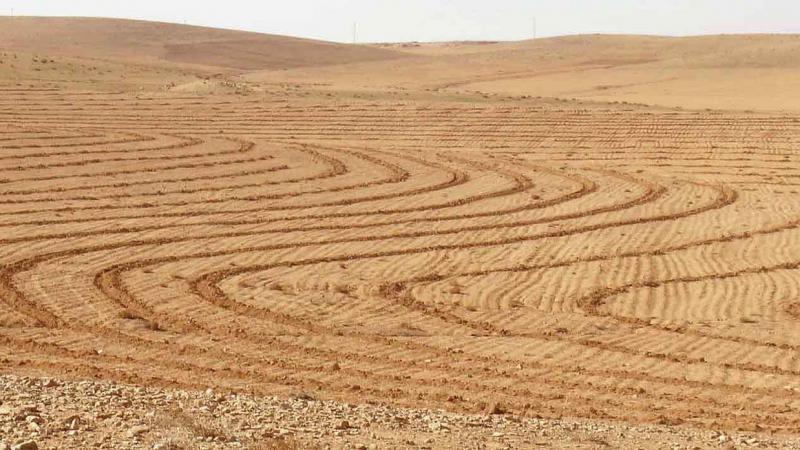 Water harvesting in Jordan using laser-guided Vallerani machines