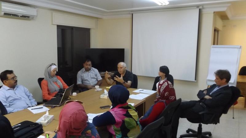 Participants listening intently to Dr. Theib Oweis, Director, Integrated Water and Land Management Program