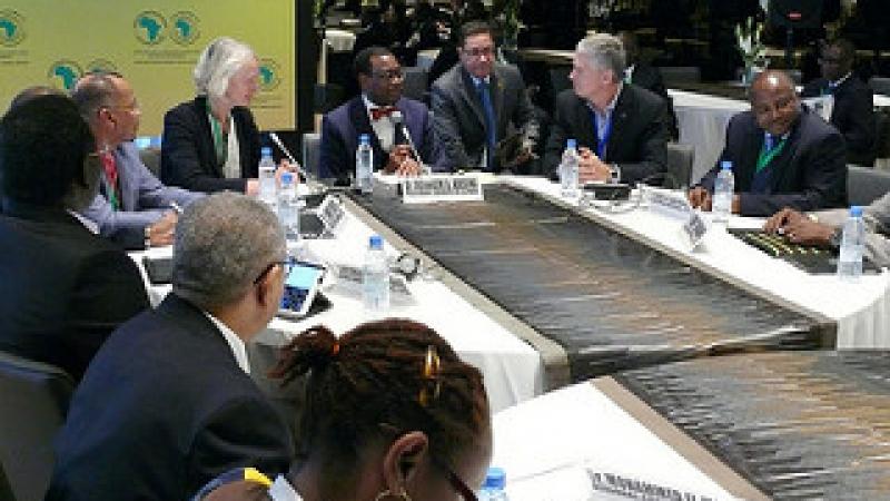 Dr. Akinwumi Adesina, President of the African Development Bank meeting representatives of the CGIAR centers