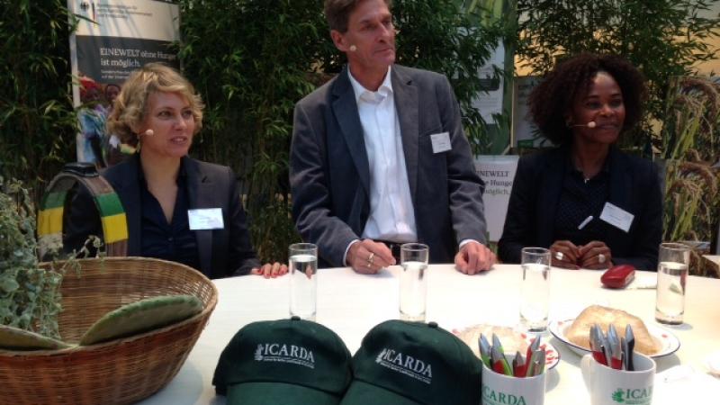 ICARDA and AfricaRice participants emphasizing the importance of agricultural research at International Green Week Berlin