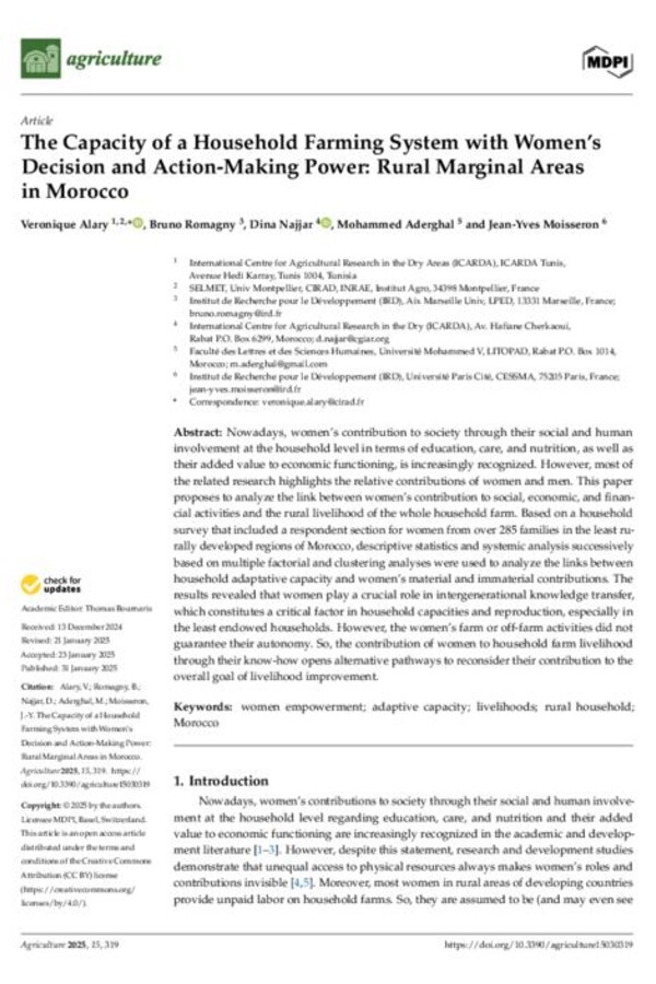 The Capacity of a Household Farming System with Women’s Decision and Action-Making Power: Rural Marginal Areas in Morocco The Capacity of a Household Farming System with Women’s Decision and Action-Making Power: Rural Marginal Areas in Morocco