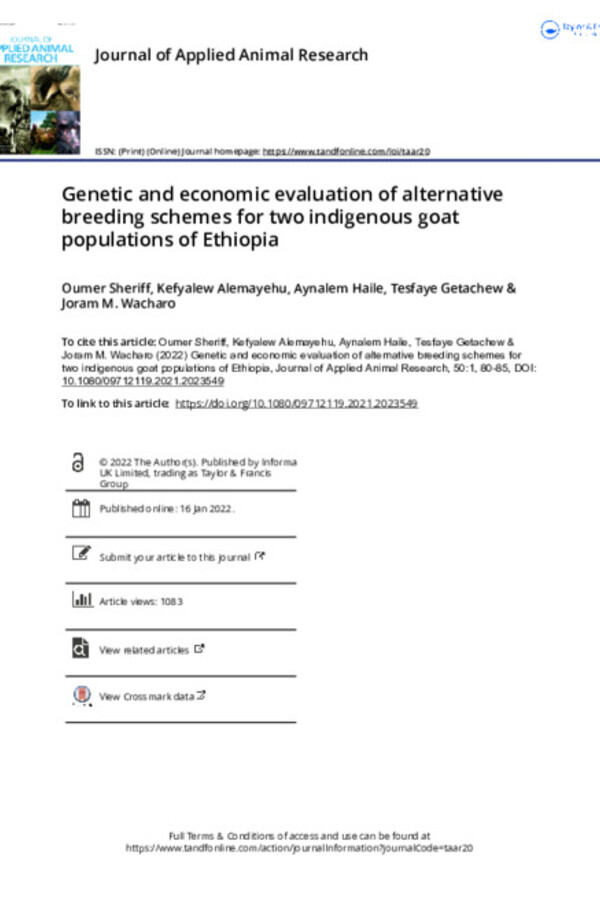 Genetic and economic evaluation of alternative breeding schemes for two indigenous goat populations of Ethiopia